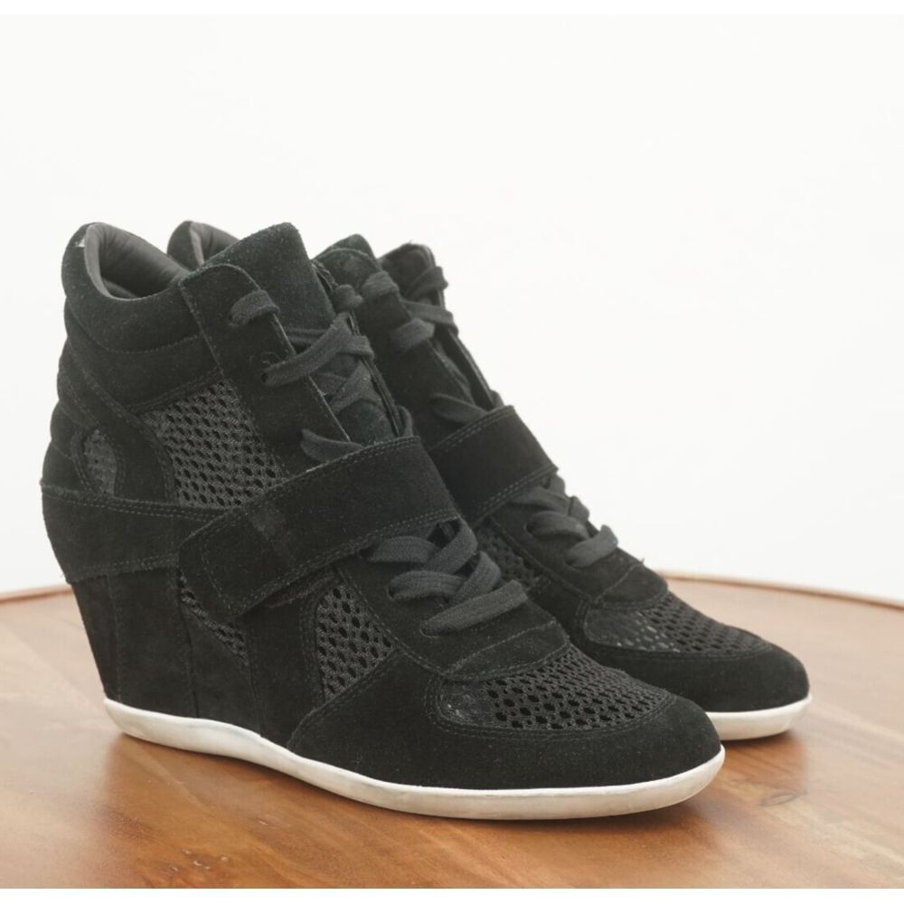ASH Womens Bowie Wedge Lace Up Cool Mesh Black Sneakers Size 38 EU - 7.5 - 8 US